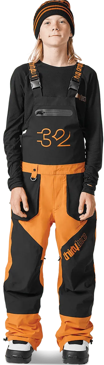 Thirtytwo Youth Basement Bib salopette snowboard noir/orange
