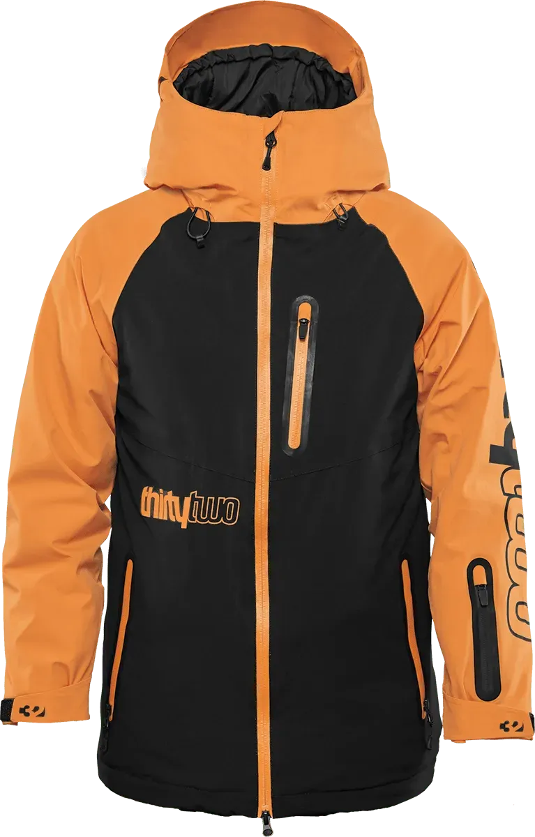 Thirtytwo Youth Grasser veste snowboard isolée noire orange