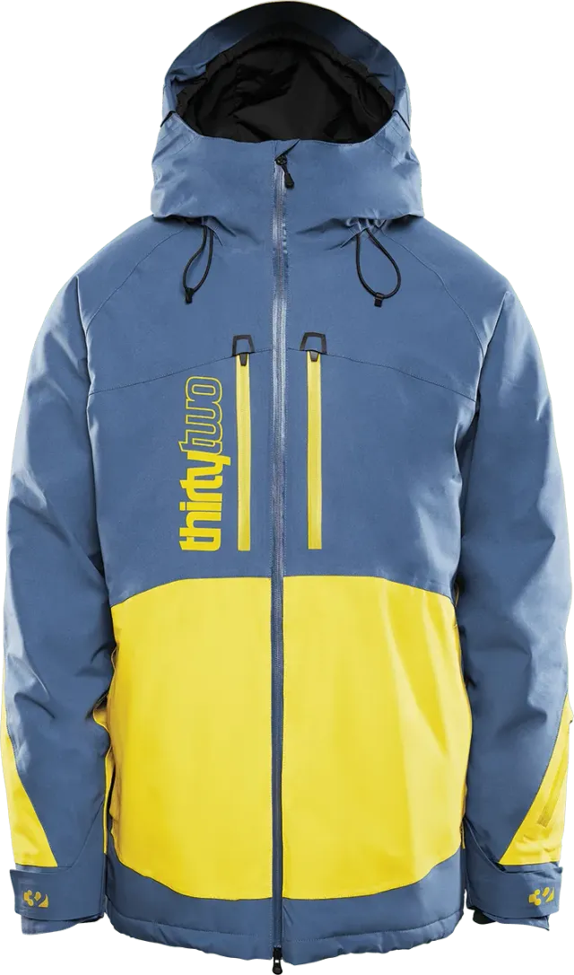 Thirtytwo Lashed veste snowboard isolée Stevens bleu jaune