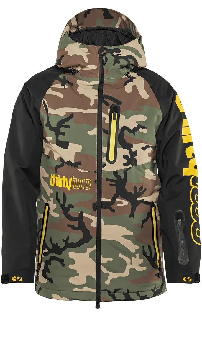 Thirtytwo Youth Grasser veste snowboard isolée noire camouflage