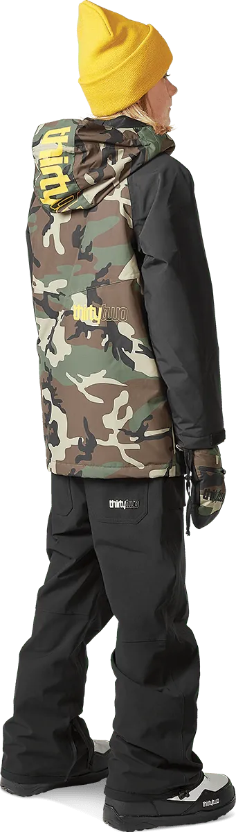 Thirtytwo Youth Grasser veste snowboard isolée noire camouflage