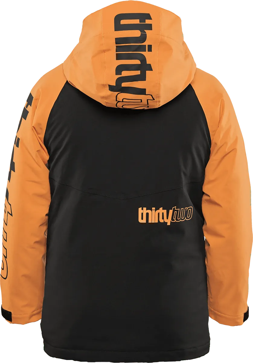 Thirtytwo Youth Grasser veste snowboard isolée noire orange