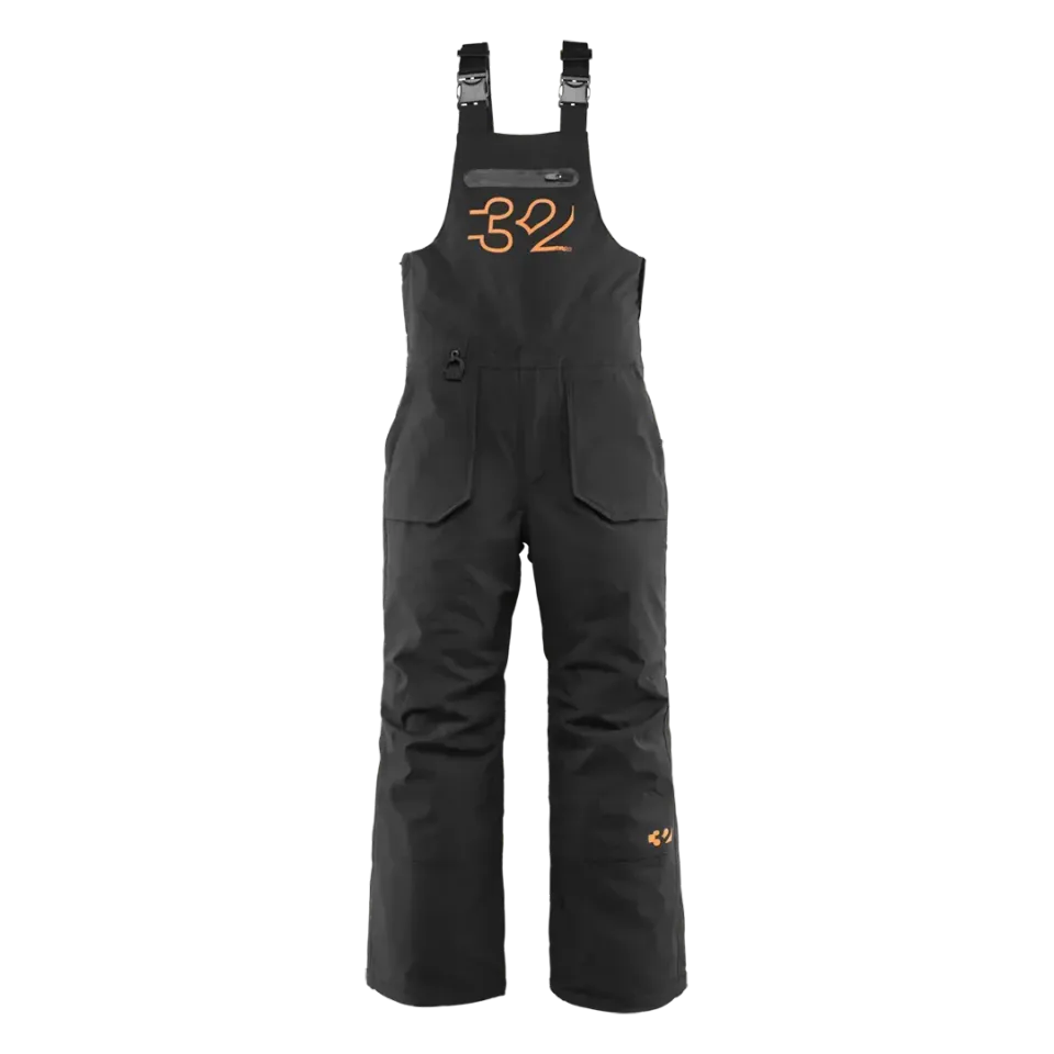 Thirtytwo Youth Basement Bib salopette snowboard enfant noire orange