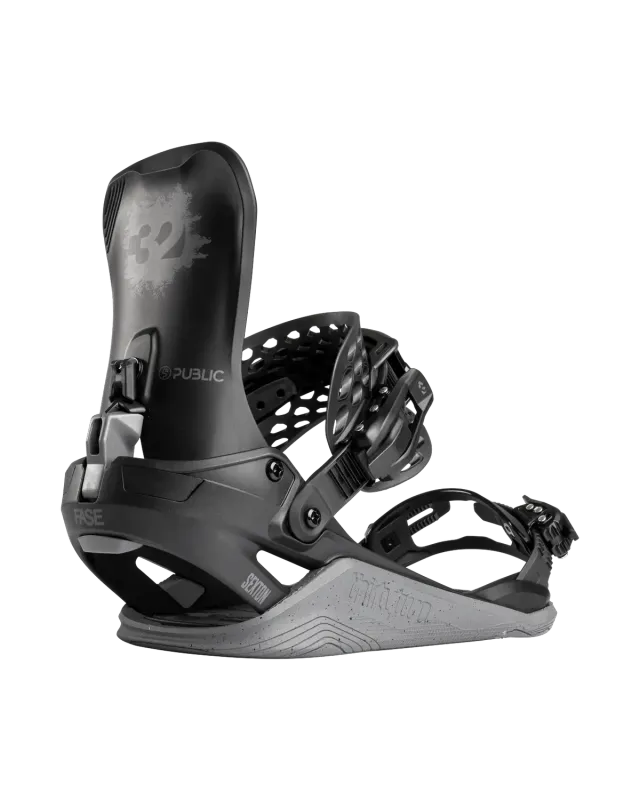 Thirtytwo Basin Public FASE fixation snowboard souple